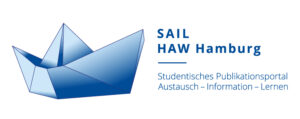 Logo des Studentischen Publikationsportal SAIL, ein kleines Papierfaltboot in blauem Verlauf